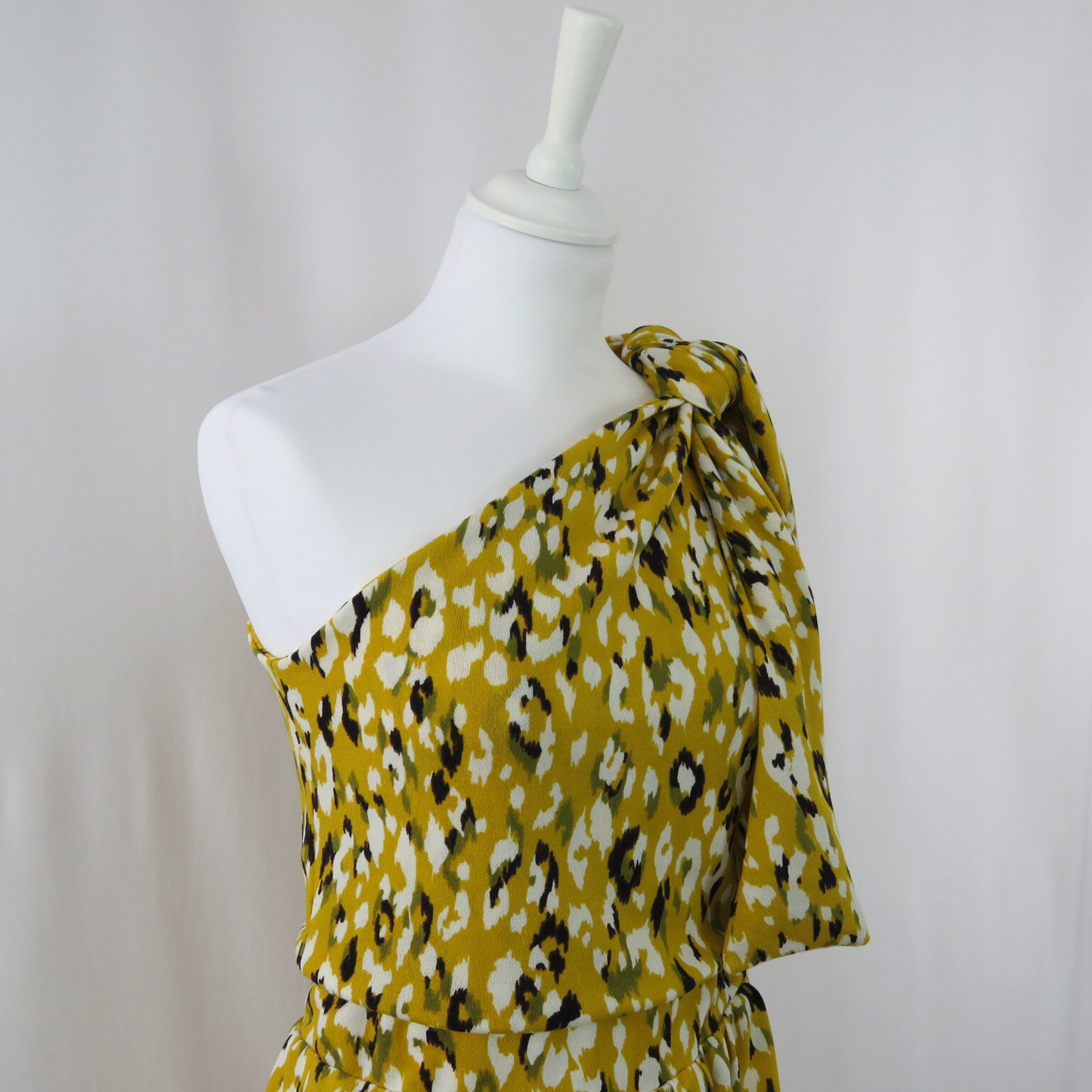 One shoulder jumpsuit panther print