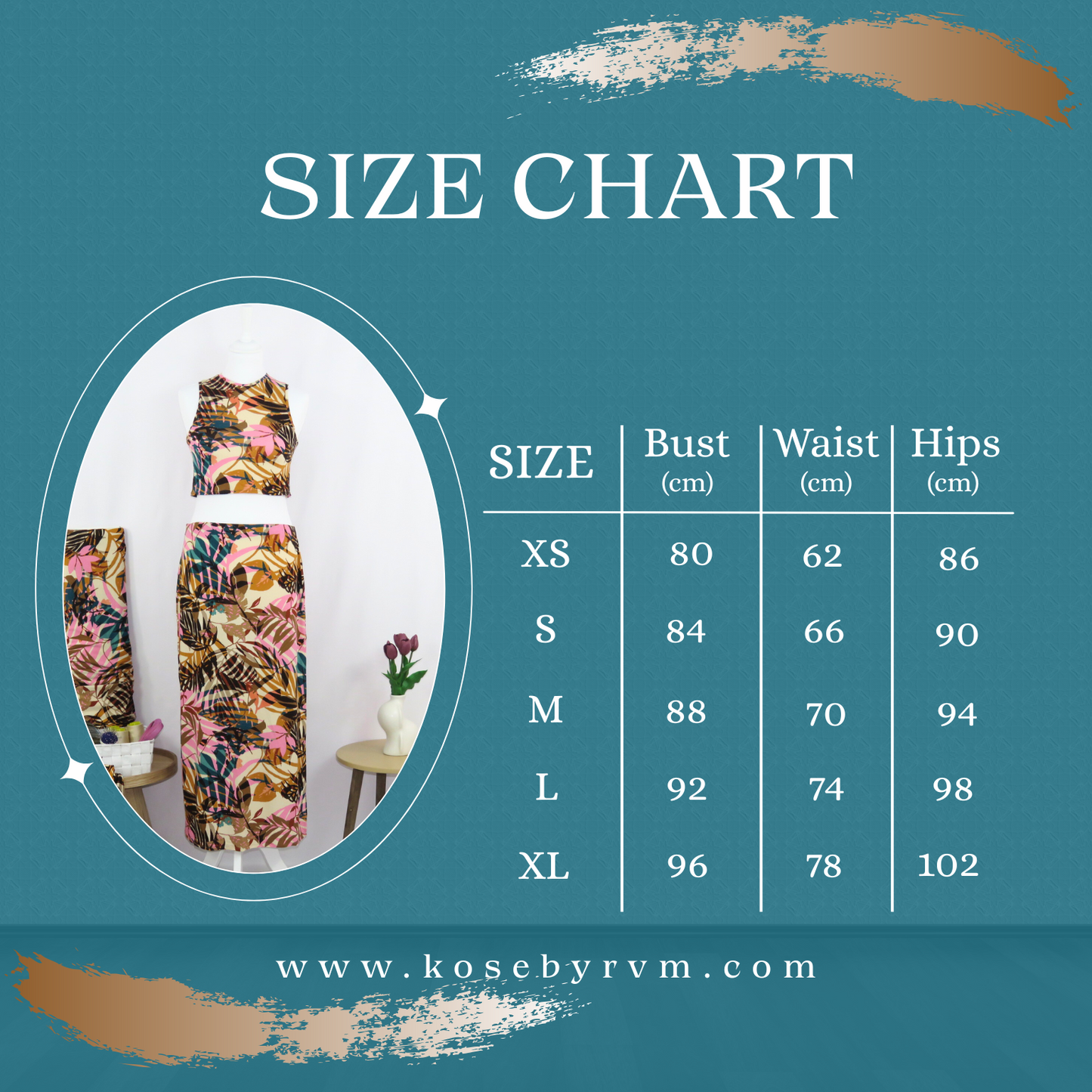 Tropical leaves crop top skirt set