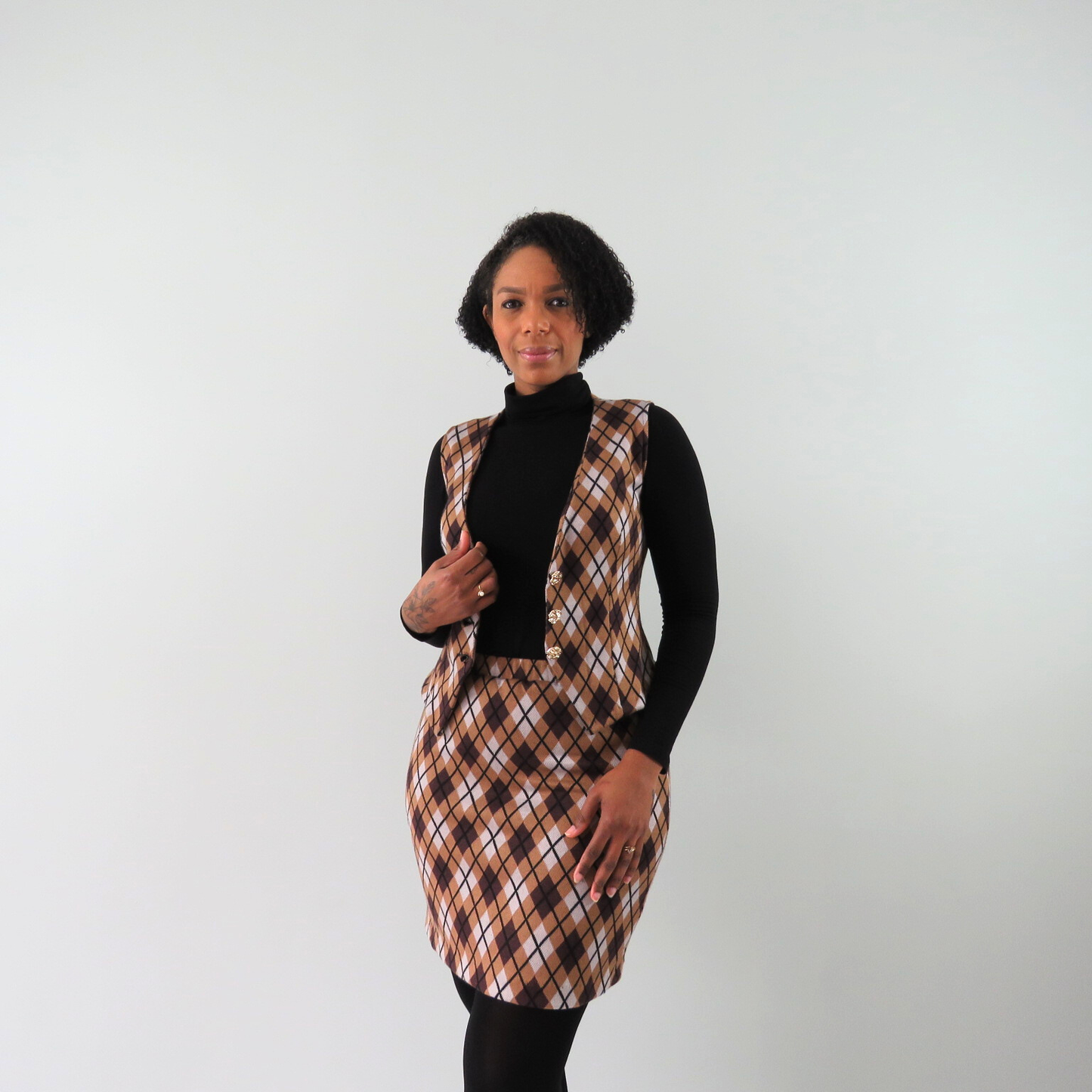 Argyle brown waistcoat