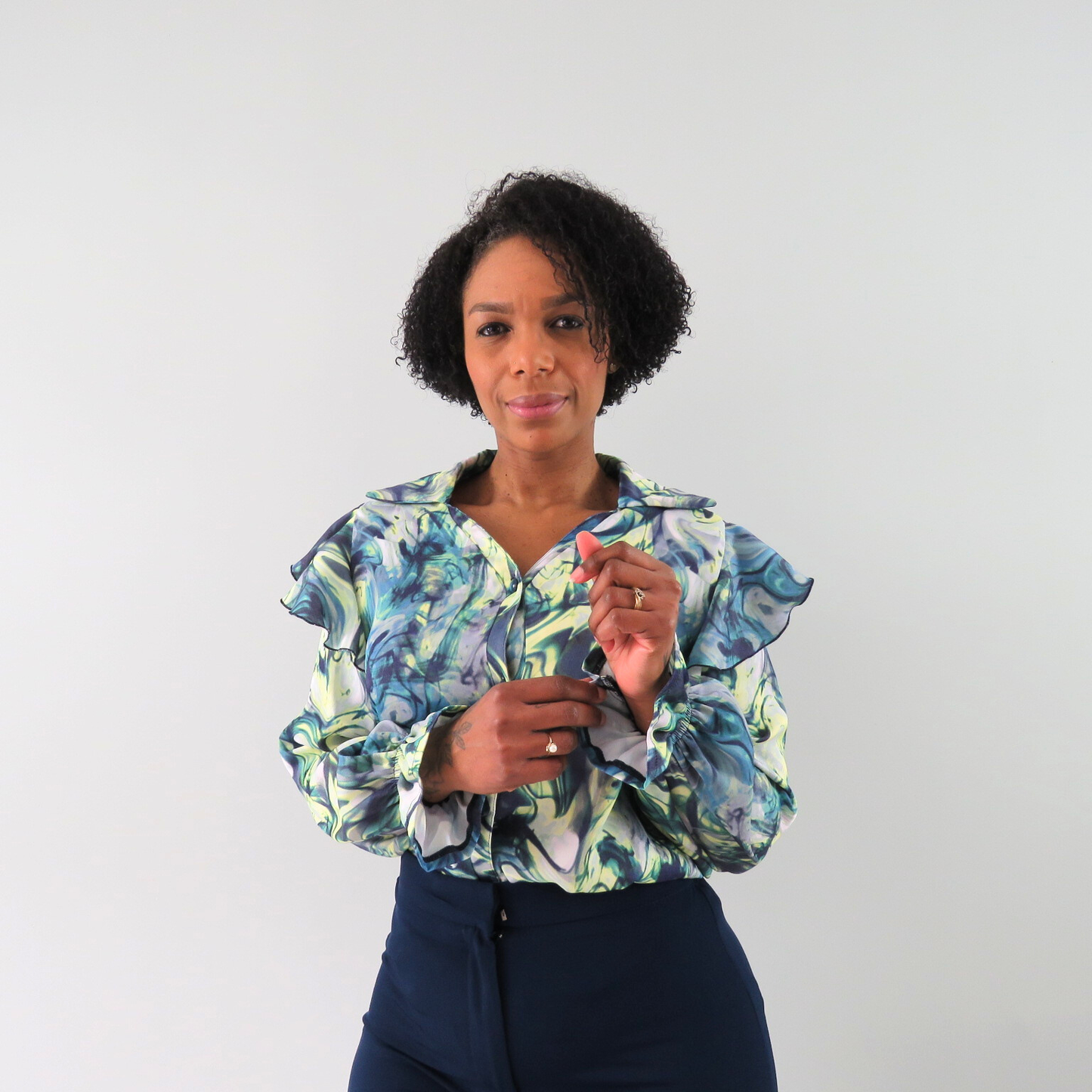 Ruffle sleeve blouse