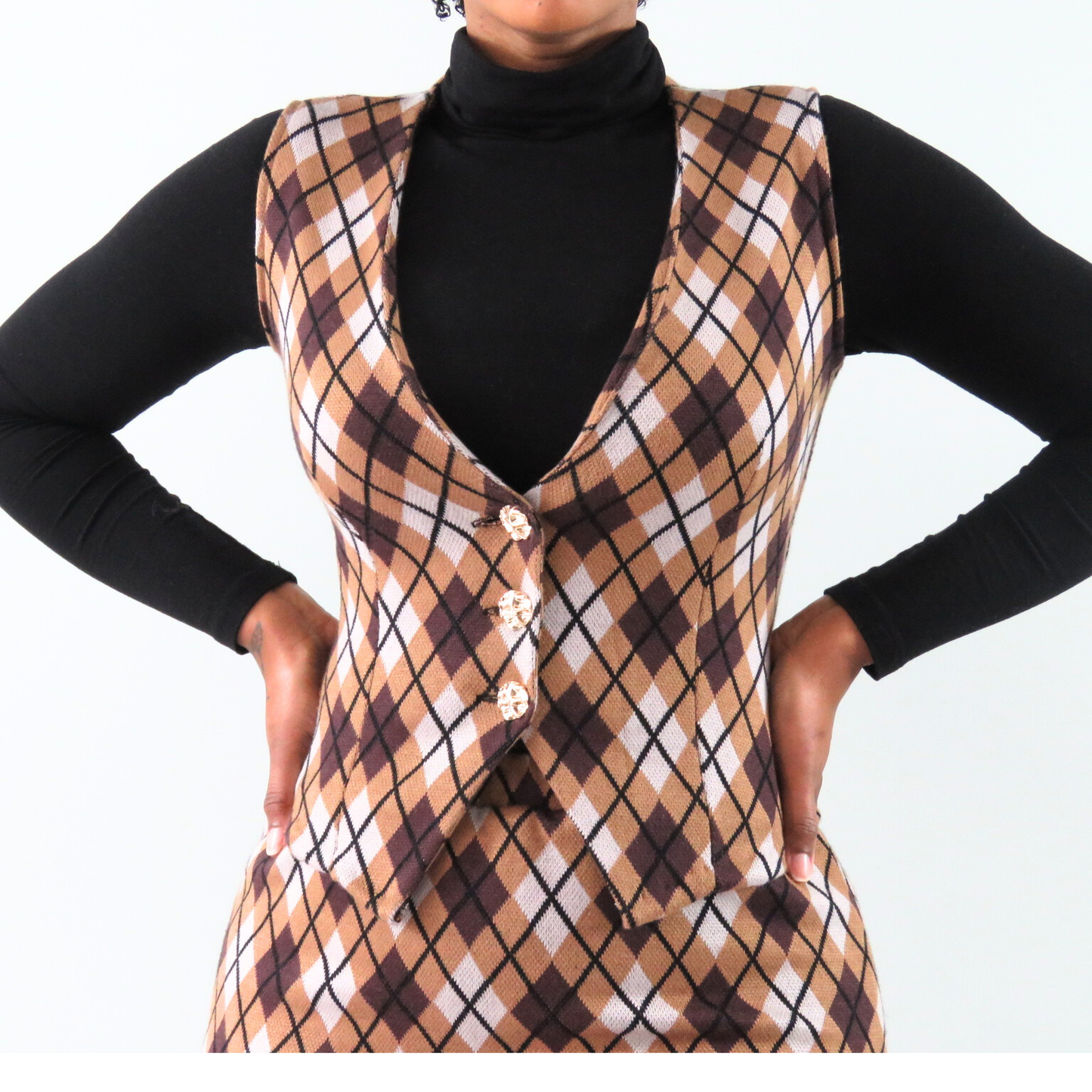 Argyle brown waistcoat
