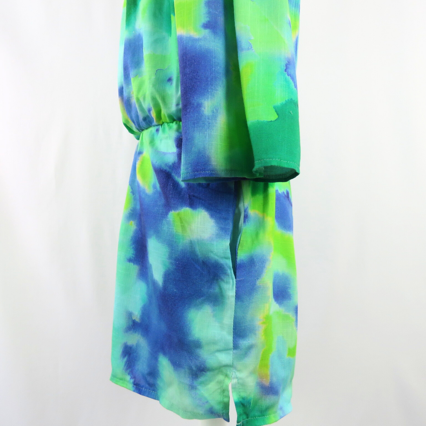 Off shoulder watercolor stains short jumpsuit