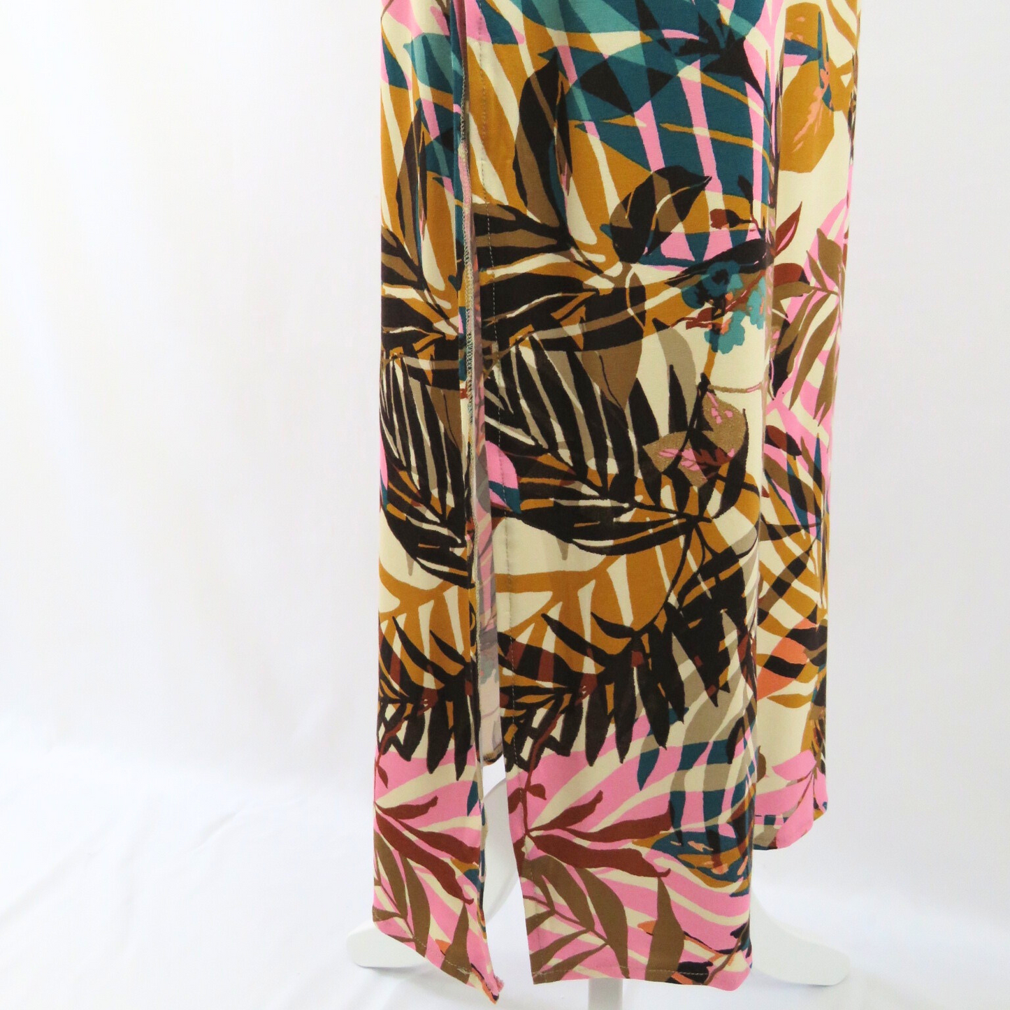 Tropical leaves crop top skirt set