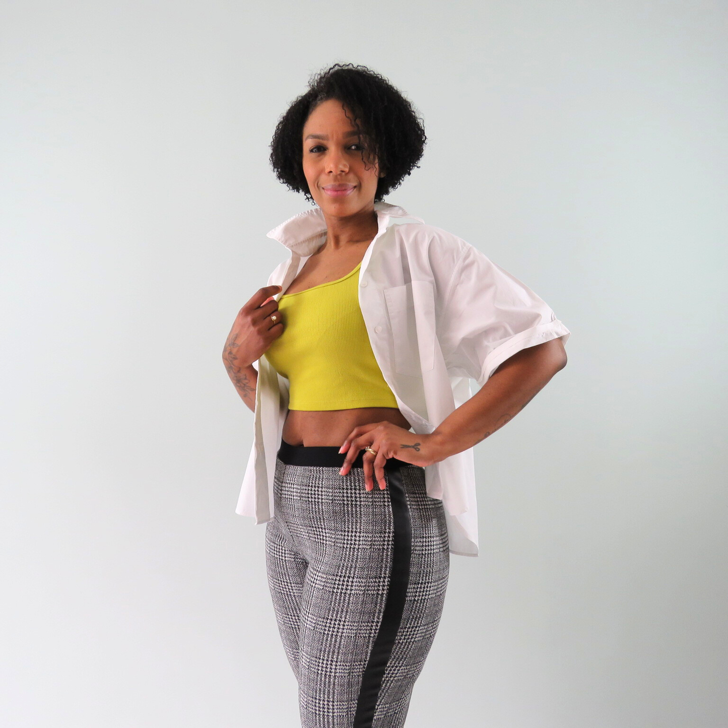Black and white trouser