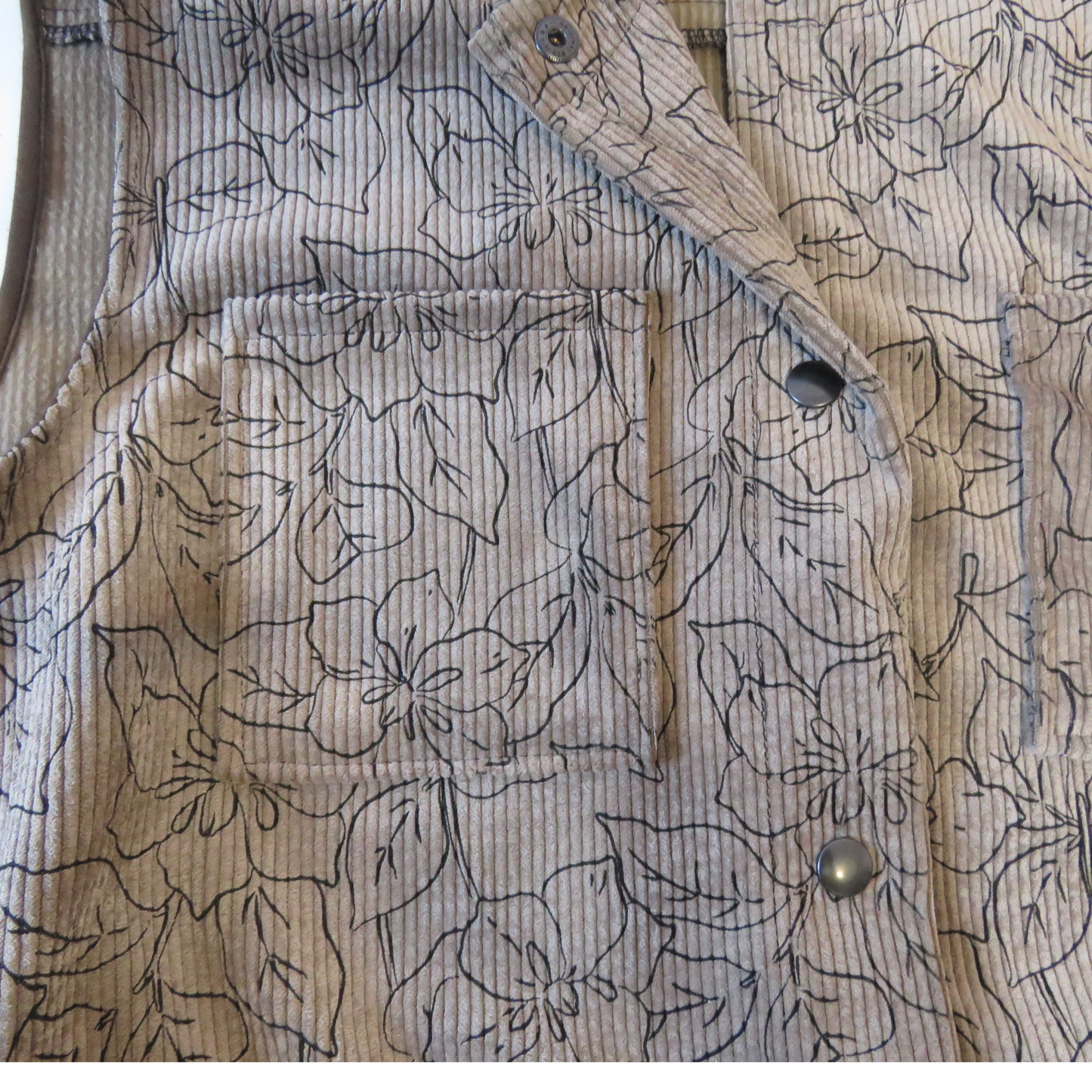Floral corduroy vest