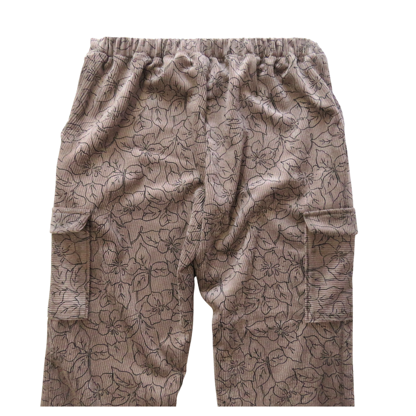 Floral corduroy cargo trouser