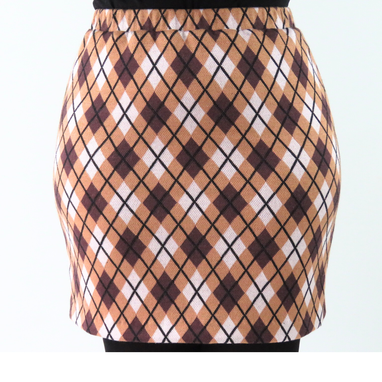 Argyle brown mini skirt