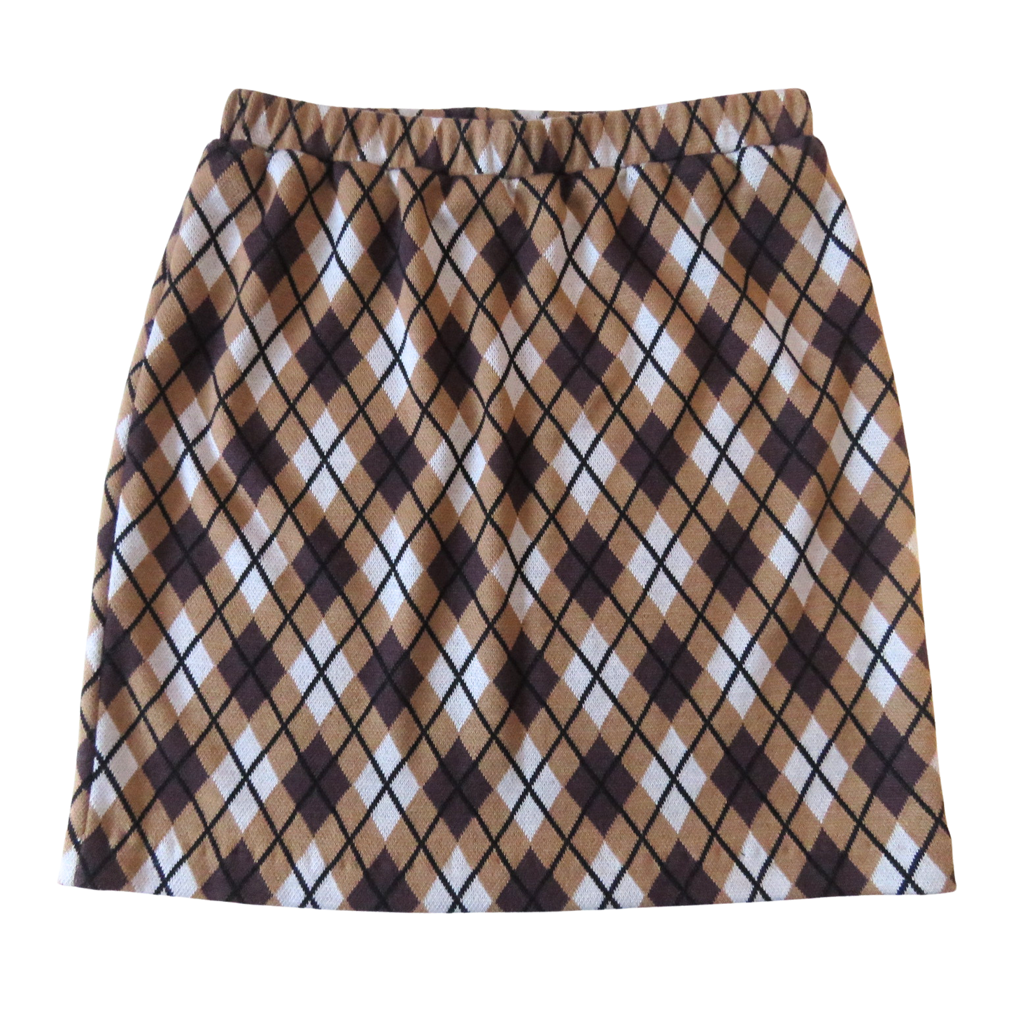 Argyle brown mini skirt