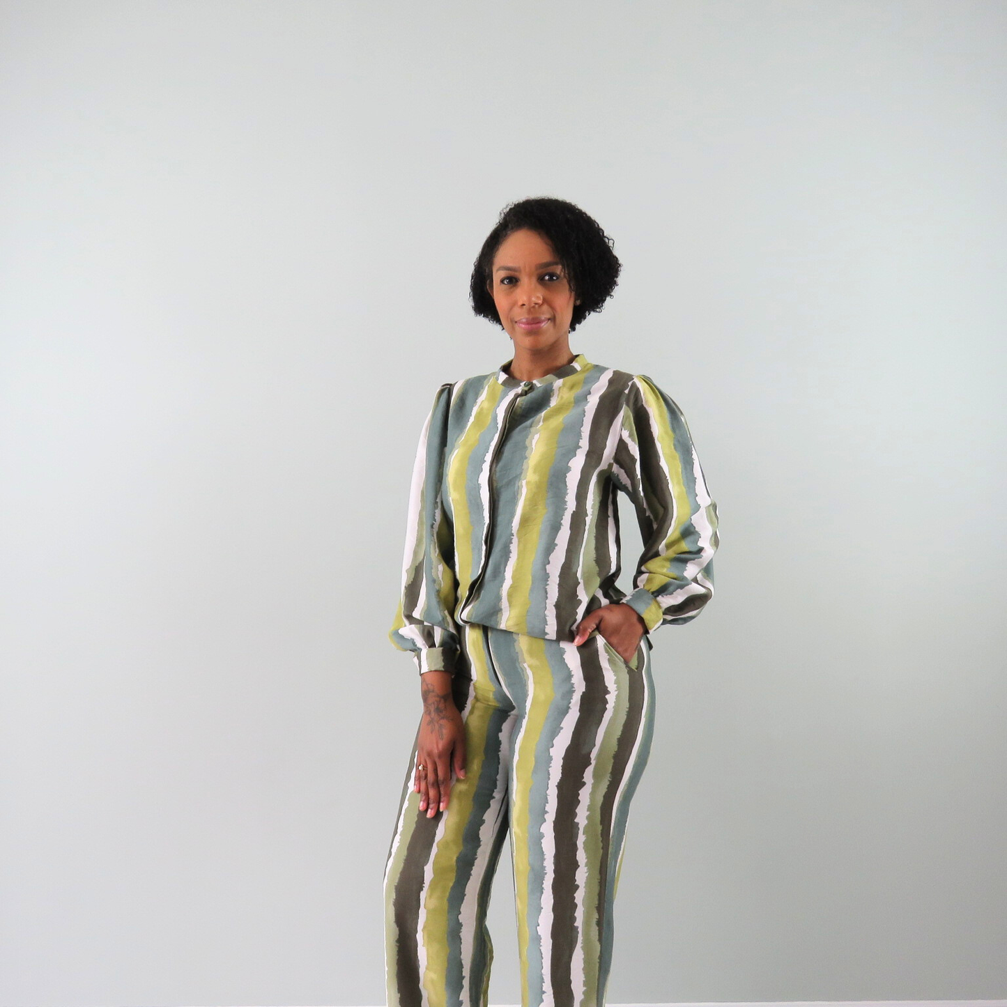 Green shades trouser