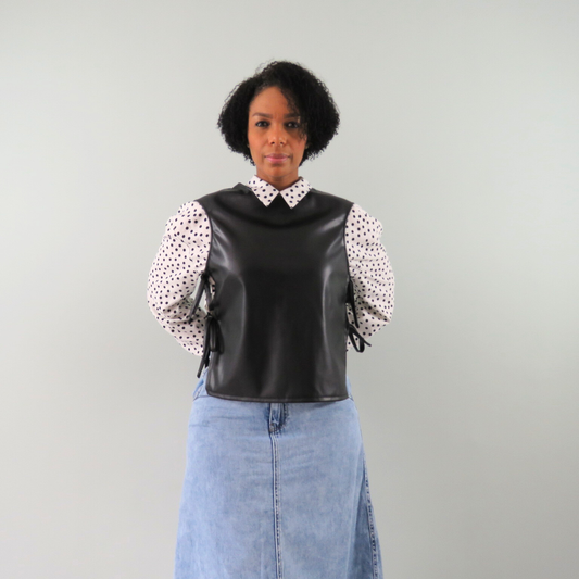 Black side tie top