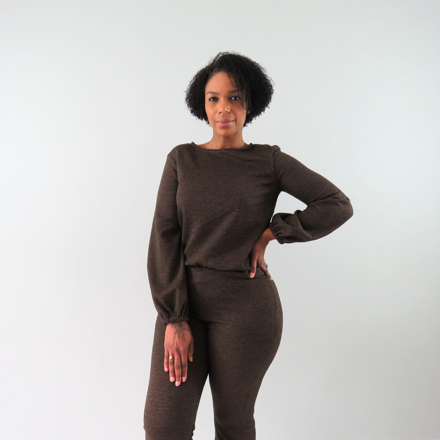 Simplicity brown flare trouser